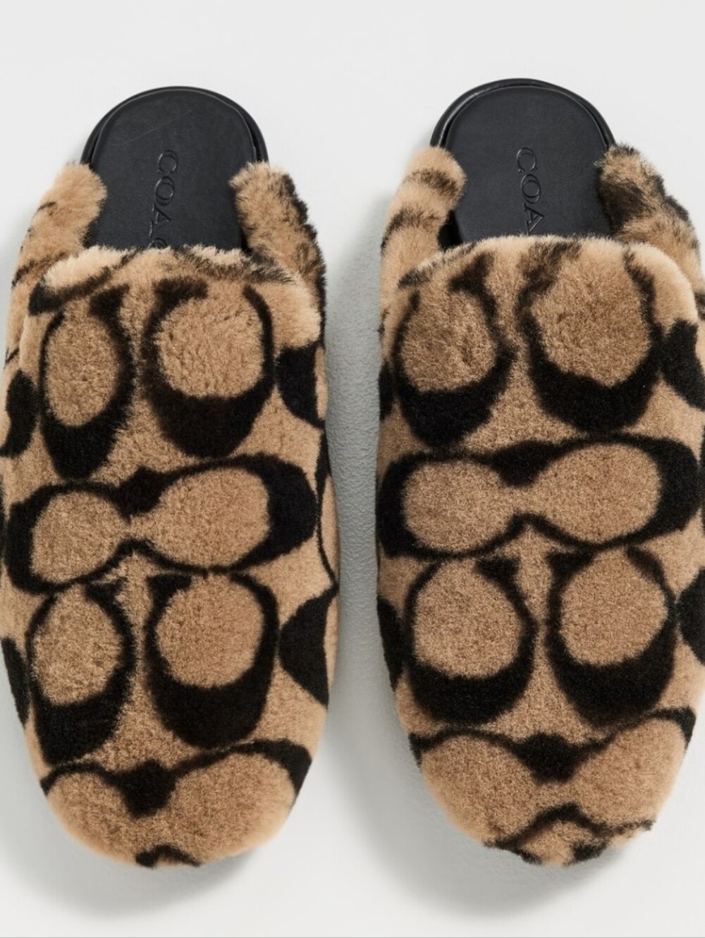 Tax Freee FLASH SALE- NWT- Coach Signature Shearling Slippers (No Box) - Picture 4 of 7